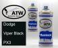 Preview: Dodge, Viper Black, PX3: 400ml Sprühdose + 400ml Klarlack - Set, von ATW Autoteile West.